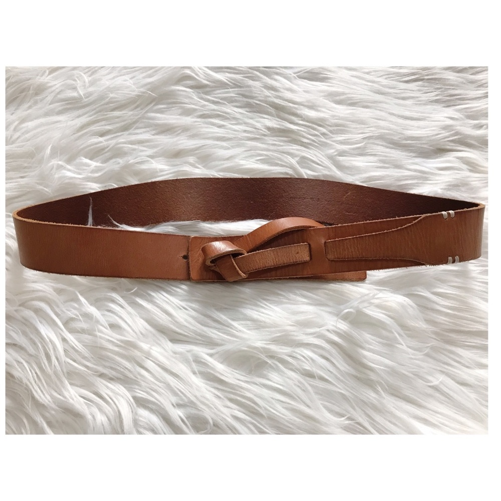 Live Love Loft brown leather knotted belt size S/M
